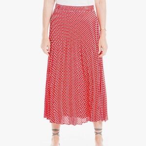 Max Studio Red and White Patterned Maxi Skirt